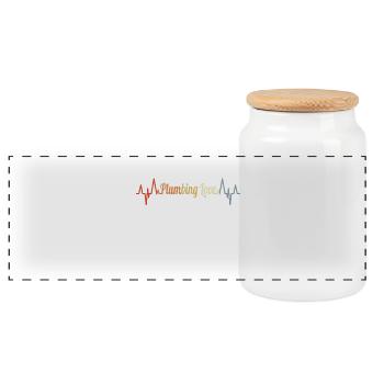 Plumber Palpitations ECG - Panoramic Cookie Jar with Wooden Lid - white - Front