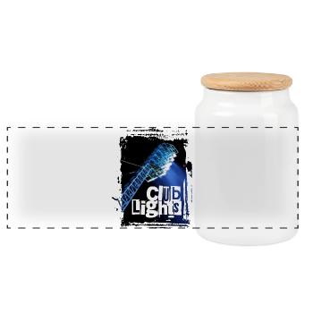 Club Lights Rostock - Panoramic Cookie Jar with Wooden Lid - white - Front