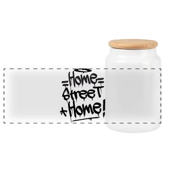 Home Street Home - Panorama Keksdose mit Holzdeckel - Weiß - Vorne