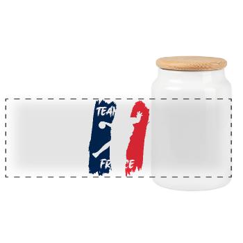 Team France Handball Silhouette - Boîte à biscuits avec couvercle en bois - blanc - Devant