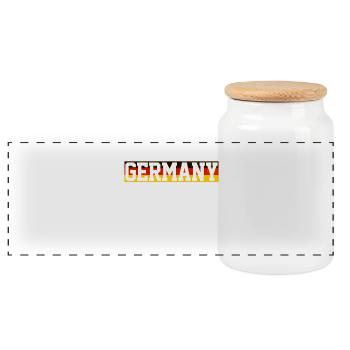 Deutschland Flagge - Panorama Keksdose mit Holzdeckel - Weiß - Vorne