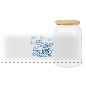 cruise squad - Panoramic Cookie Jar with Wooden Lid - white - Front