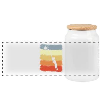 Electronic welding - Panoramic Cookie Jar with Wooden Lid - white - Front