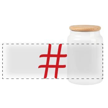 hashtag - Panoramic Cookie Jar with Wooden Lid - white - Front