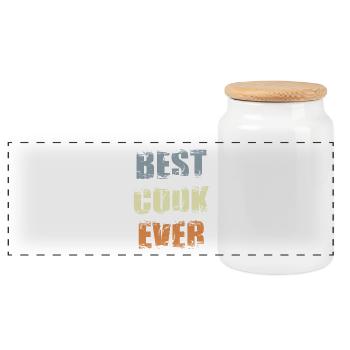 Meilleur Chef - Boîte à biscuits avec couvercle en bois - blanc - Devant