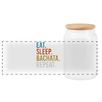 Eat Sleep Bachata Repeat Sensual Dance - Panorama Keksdose mit Holzdeckel - Weiß - Vorne