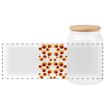 50er 60er Retro Kreis Stilmuster - Panorama Keksdose mit Holzdeckel - Weiß - Vorne