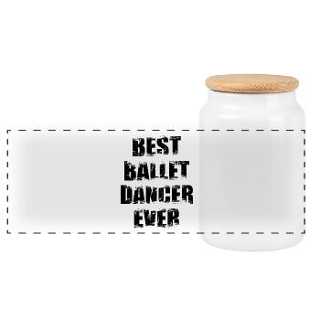 Beste Balletttänzerin aller Zeiten - Panorama Keksdose mit Holzdeckel - Weiß - Vorne