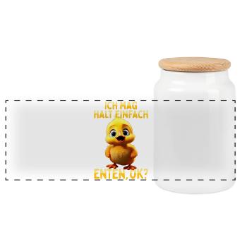 Canard Canetons mignons J’aime juste les canards - Boîte à biscuits avec couvercle en bois - blanc - Devant