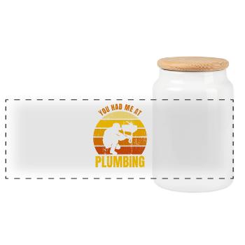 Vous m’avez eu à la plomberie - Boîte à biscuits avec couvercle en bois - blanc - Devant