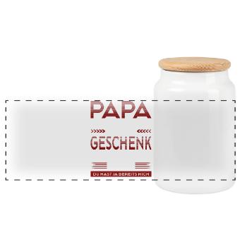 Bester Papa Der Welt Geschenk Weihnachten - Panorama Keksdose mit Holzdeckel - Weiß - Vorne