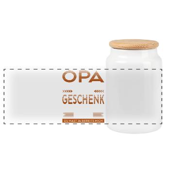 Opa Bester Opa Der Welt Geschenke Weihnachten - Panorama Keksdose mit Holzdeckel - Weiß - Vorne