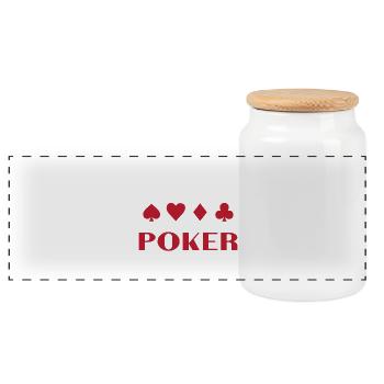 Ich kann kein Pokergeschenk haben - Panorama Keksdose mit Holzdeckel - Weiß - Vorne