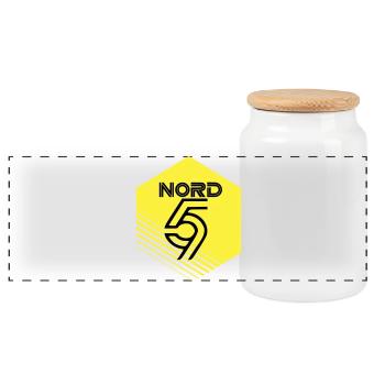 Norden - Panorama Keksdose mit Holzdeckel - Weiß - Vorne