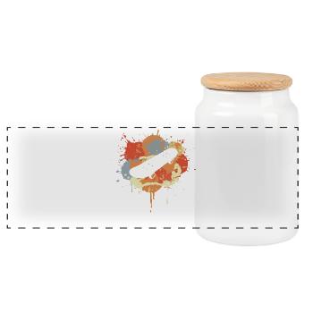 Dessin de planche à roulettes - Boîte à biscuits avec couvercle en bois - blanc - Devant