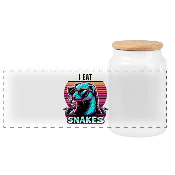 I Eat Snakes Vintage Mungo - Panorama Keksdose mit Holzdeckel - Weiß - Vorne