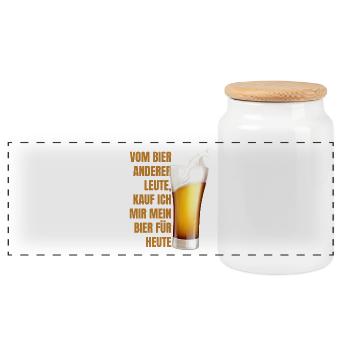 De la bière de quelqu’un d’autre, j’achète ma chemise de bière aujourd’hui - Boîte à biscuits avec couvercle en bois - blanc - Devant