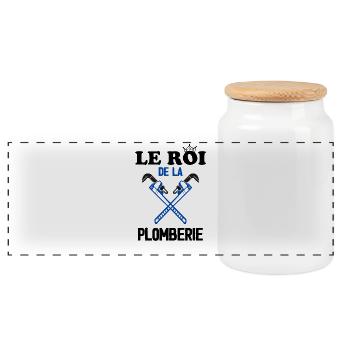 Roi de la plomberie plombier - Boîte à biscuits avec couvercle en bois - blanc - Devant