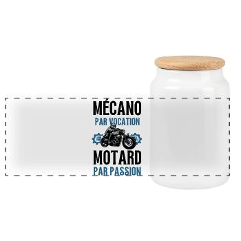 mécanicien et motard 3 - Boîte à biscuits avec couvercle en bois - blanc - Devant