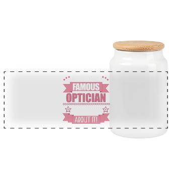 Profession d’opticien Cadeau femme - Boîte à biscuits avec couvercle en bois - blanc - Devant