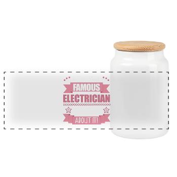 Électricien Profession Femme Cadeau - Boîte à biscuits avec couvercle en bois - blanc - Devant