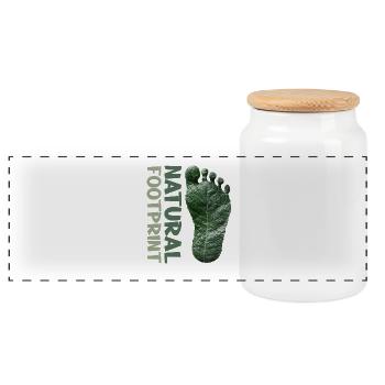 Chemise de conservation du climat Empreinte naturelle - Boîte à biscuits avec couvercle en bois - blanc - Devant