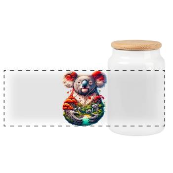 Koala - Panorama Keksdose mit Holzdeckel - Weiß - Vorne