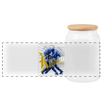 Kizomba Perspective sociale Kiz urbain - Boîte à biscuits avec couvercle en bois - blanc - Devant