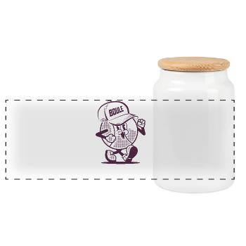 Boule de pétanque pour le Boule de pétanque Cap Boule - Boîte à biscuits avec couvercle en bois - blanc - Devant