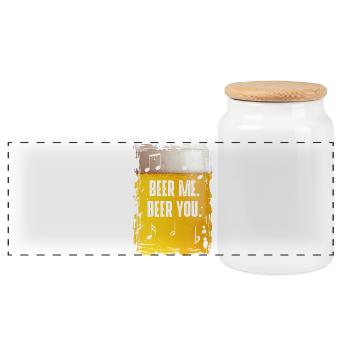 Beer Me Beer You - Panorama Keksdose mit Holzdeckel - Weiß - Vorne