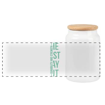 The best way out ourability and strenght - Panoramic Cookie Jar with Wooden Lid - white - Front
