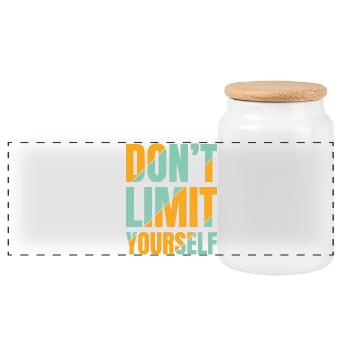 Don't limit yourself - Panoramic Cookie Jar with Wooden Lid - white - Front