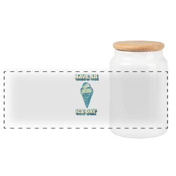 Eiscreme-Design mit Festtagslook - Panoramic Cookie Jar with Wooden Lid - white - Front