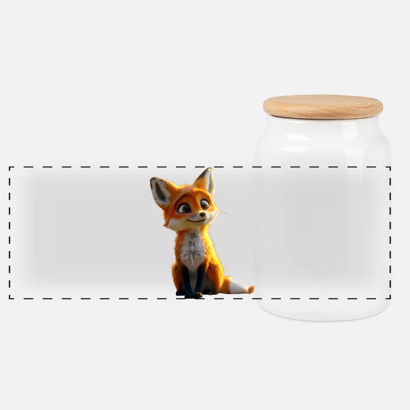 Fuchs Ich Liebe Füchse Rotfuchs Wilder Süßer Fuchs - Panorama Keksdose mit Holzdeckel - Weiß