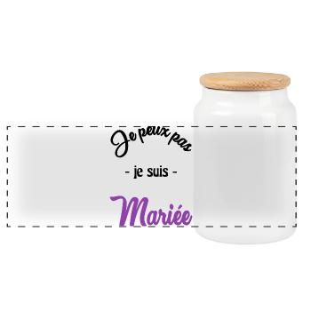 EVJF. MARIEE. TEAM. TEAM MARIEE. FUTURE MARIEE - Boîte à biscuits avec couvercle en bois - blanc - Devant