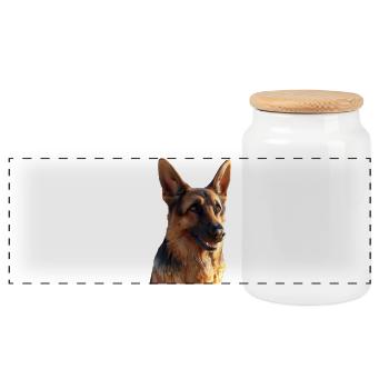 Schäferhund Hund Liebe Deutscher Schäferhund Hunde - Panorama Keksdose mit Holzdeckel - Weiß - Vorne