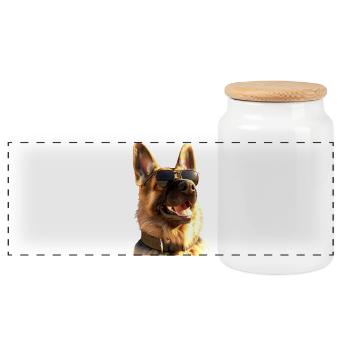 Schäferhund Hund Liebe Deutscher Schäferhund Hunde - Panorama Keksdose mit Holzdeckel - Weiß - Vorne
