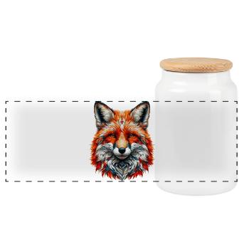 Fuchs - Panorama Keksdose mit Holzdeckel - Weiß - Vorne