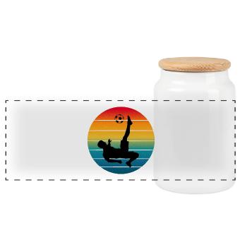 Arrêt au coucher du soleil : Plongeon du gardien - Boîte à biscuits avec couvercle en bois - blanc - Devant