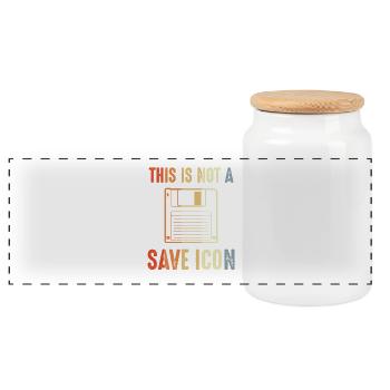 This is not a save icon - Panoramic Cookie Jar with Wooden Lid - white - Front