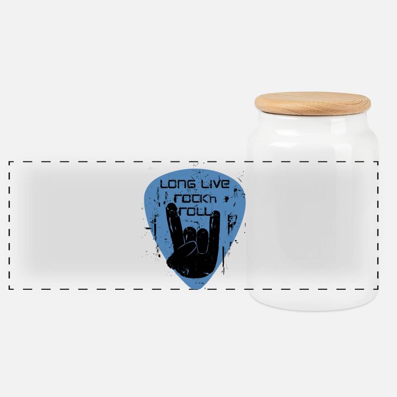 Vive le rock 'n' roll - Boîte à biscuits avec couvercle en bois - blanc