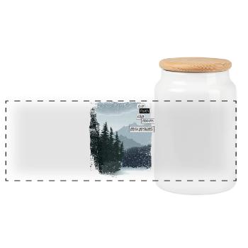 Our faith can move mountains - Panoramic Cookie Jar with Wooden Lid - white - Front