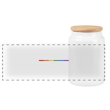 Love is Love Pride Flag Banner - Panorama Keksdose mit Holzdeckel - Weiß - Vorne