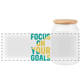 focus on your goals Shirt - Panoramic Cookie Jar with Wooden Lid - white - Front