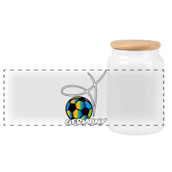 Football, Germany, Sport - Panoramic Cookie Jar with Wooden Lid - white - Front