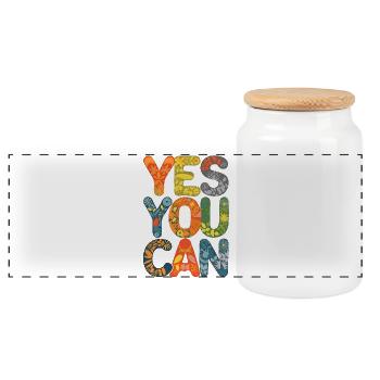Conception d’anniversaire de joyeuse amitié - Boîte à biscuits avec couvercle en bois - blanc - Devant