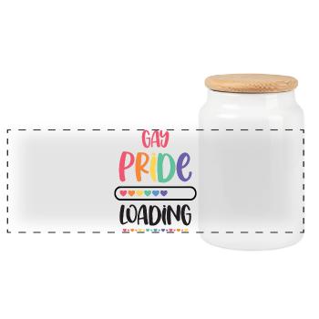 LGBTQ Pride Month - Gay Pride. Loading - Panoramic Cookie Jar with Wooden Lid - white - Front