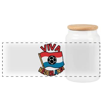 Conception du drapeau de football Viva Netherlands - Boîte à biscuits avec couvercle en bois - blanc - Devant