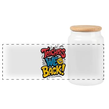 Les enseignants reviennent aussi sur les vêtements - Boîte à biscuits avec couvercle en bois - blanc - Devant