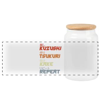 Judo Throwing Techniques - Panoramic Cookie Jar with Wooden Lid - white - Front